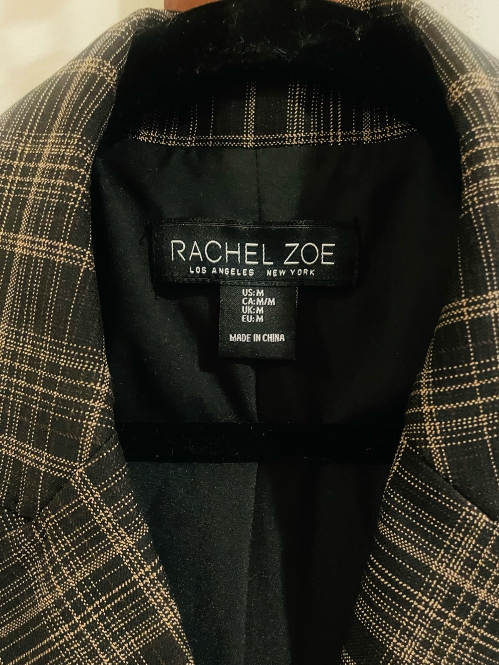 Rachel Zoe Black & Brown Plaid Double-Breasted Blazer - Picture 2 of 4